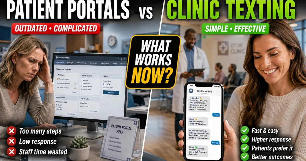 Patient portals vs. clinic texting