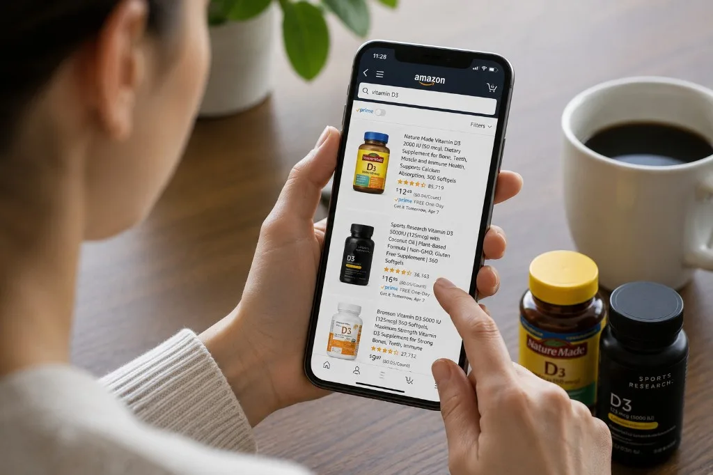Professional supplements vs. Amazon: same label, different path